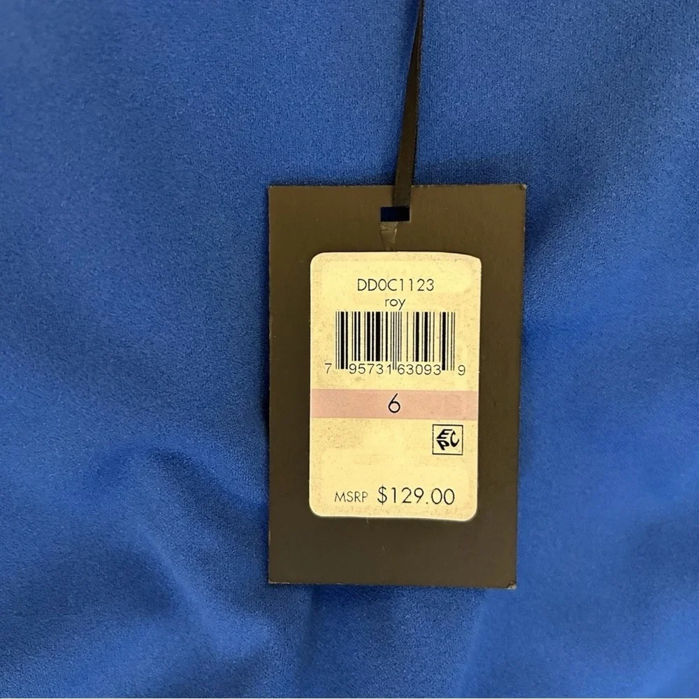 DKNY Women's Dress Royal Blue Pleated Sides Sleeveless Size 6 - NWT $129 - Picture 13 of 16
